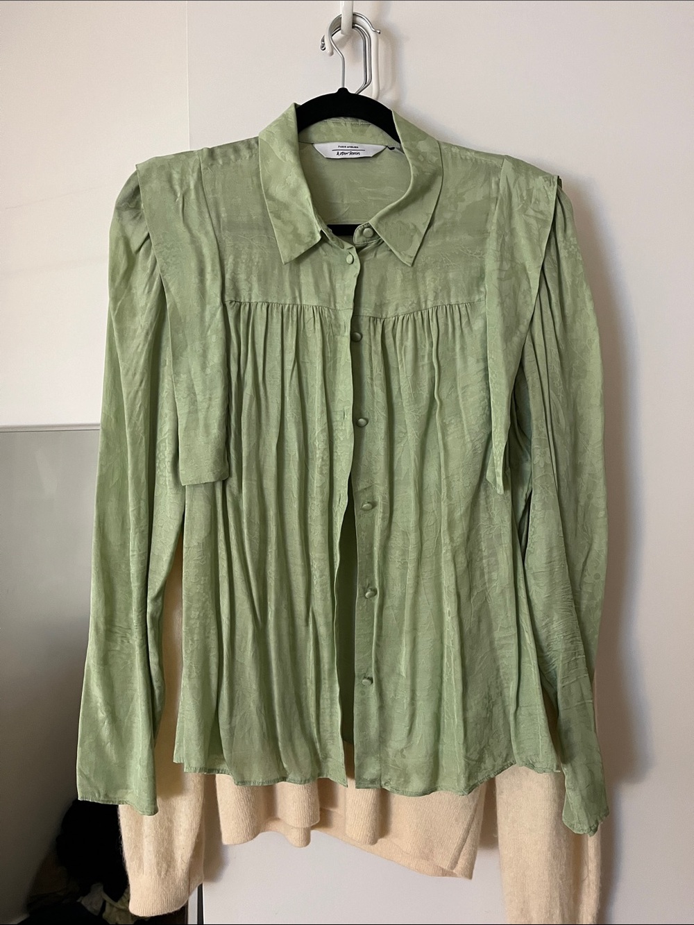 Silky Green Babydoll Blouse